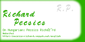 richard pecsics business card